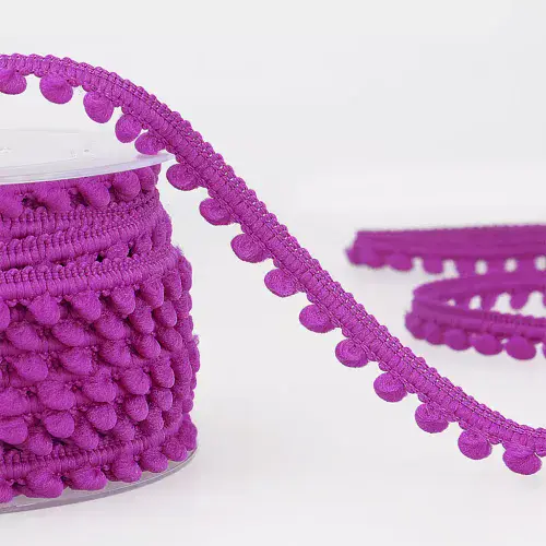 Pom Pom Trim - 25m x 6mm - Plum ID: S4959B000\089