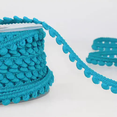 Pom Pom Trim | Turquoise Blue | 25m x 6mm | Dannells