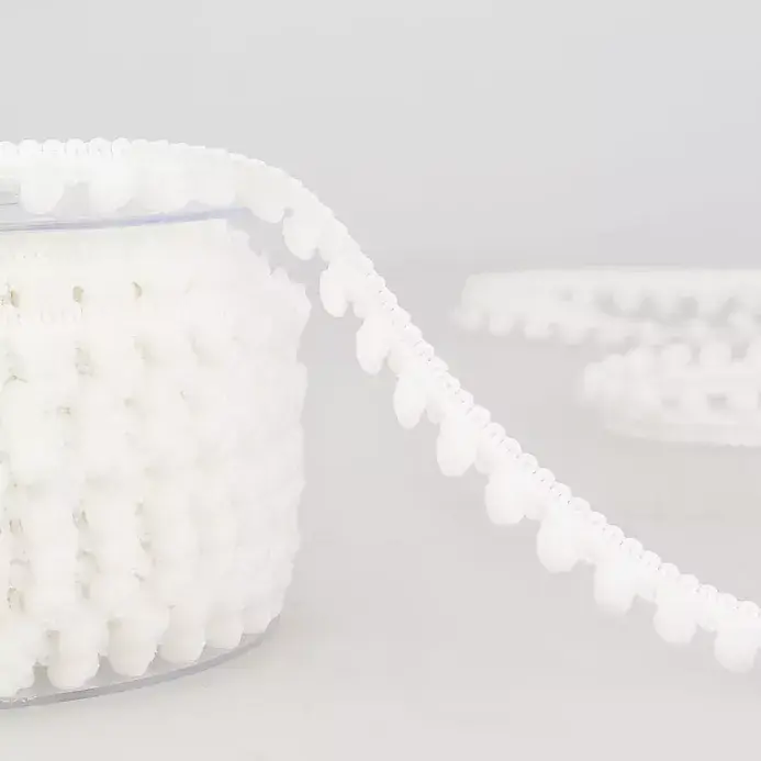 Pom Pom Trim | White | 25m x 6mm | Dannells