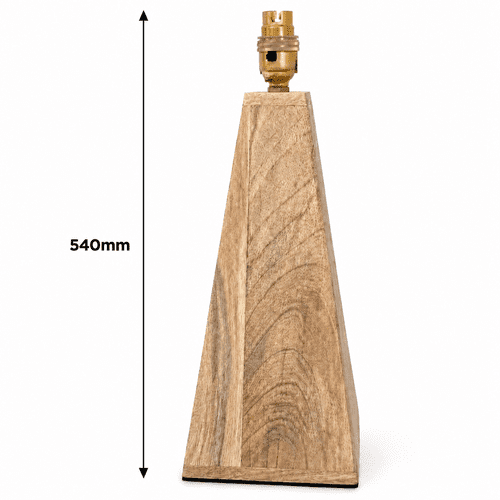 Pyramid Table Lamp Base - Mango Wood  - Large - 540mm High