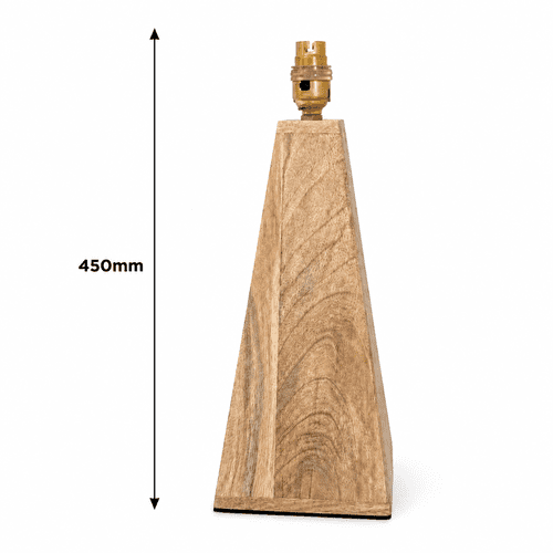 Pyramid Table Lamp Base - Mango Wood  - Medium - 450mm High