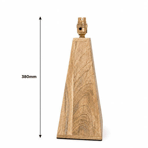 Pyramid Table Lamp Base - Mango Wood - Small - 380mm High