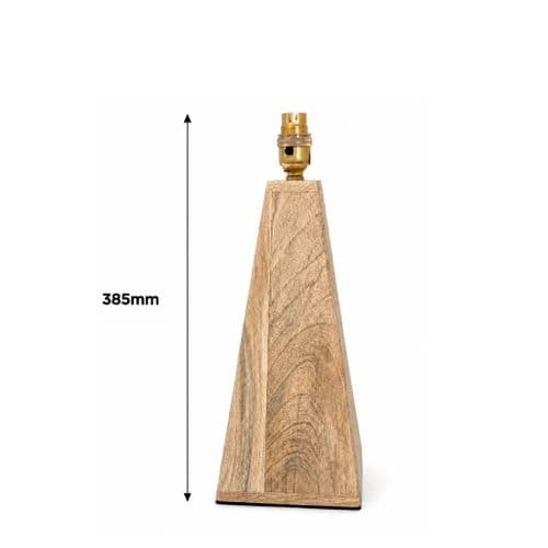 Pyramid Table Lamp Base - Mango Wood - Small - 385mm High