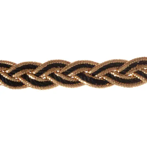 Rayon Braid Trim - 25m x 10mm Black and Gold