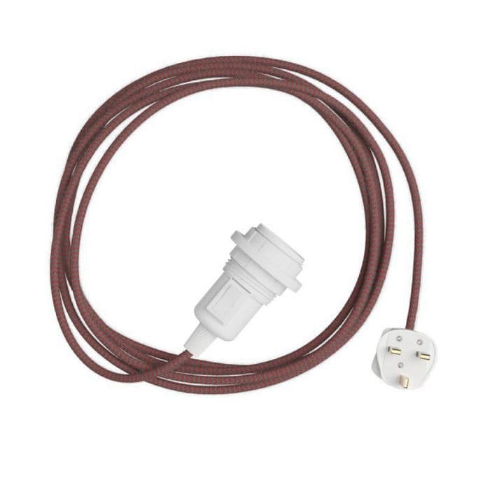 Red and Grey ZigZag Cable Assembly with Lamp Holder and Switch