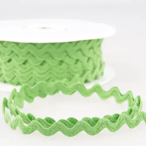 Ric Rac Cotton Trim - 25m x 10mm - Light Green
