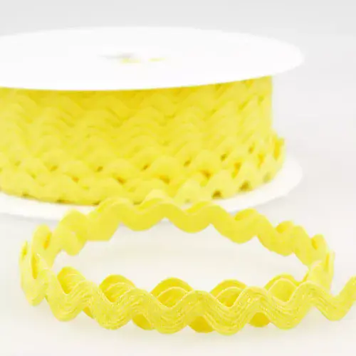 Ric Rac Cotton Trim - 25m x 10mm - Light Yellow ID: S1171D000\081