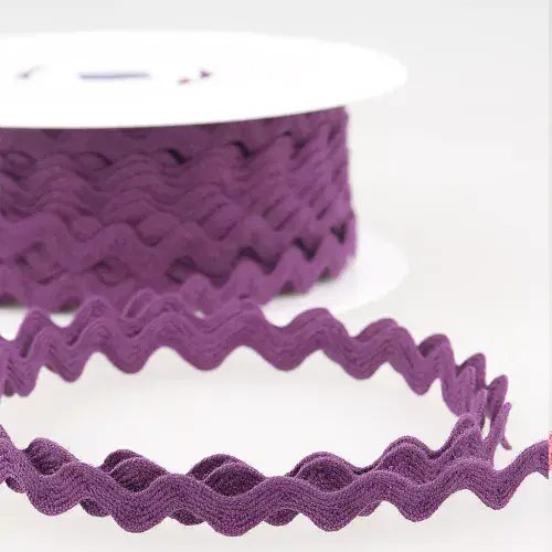 Ric Rac Cotton Trim - 25m x 10mm - Violet