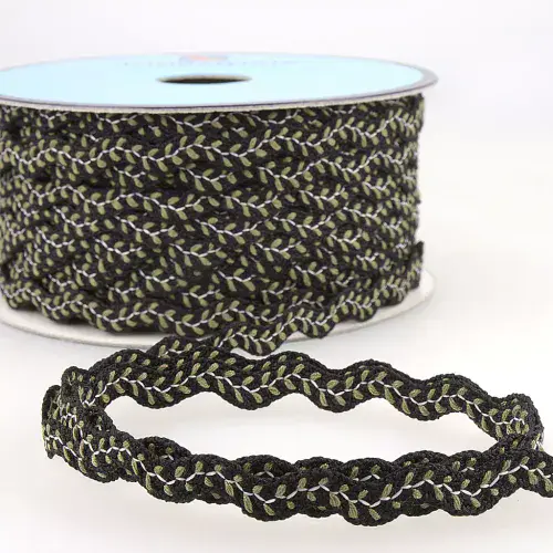 Ric Rac Pattern Trim - 25m x 13mm - Black ID: S1186D000\014