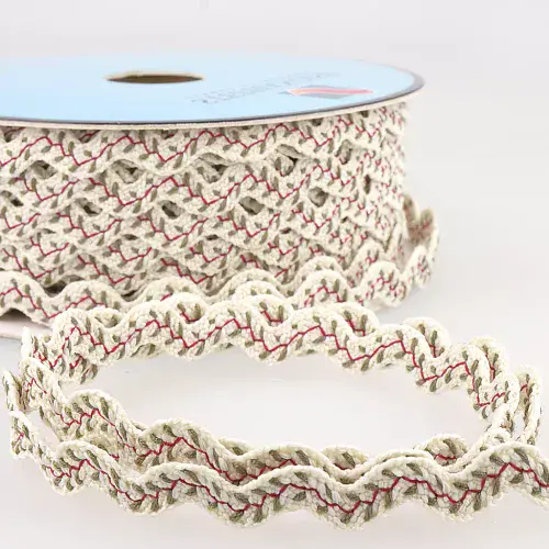 Ric Rac Pattern Trim - 25m x 13mm - Ivory ID: S1186D000\051