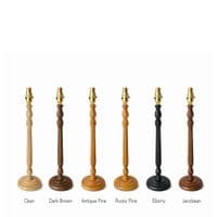Ruth Column  Candlestick Table Lamp -  Mango Wood - 450mm High
