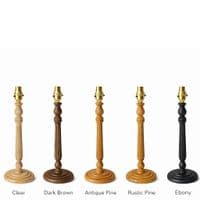 Ruth Column  Candlestick Table Lamp -  Mango Wood - 450mm High