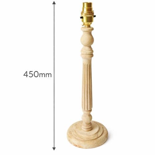 Ruth Column Candlestick Table Lamp - Mango Wood - 450mm High