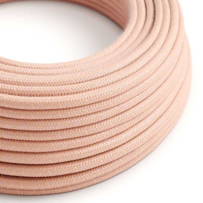 Salmon Cotton 3-Core Textile Cable