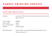 Satin  146cm - Linear Meter- Custom Printed Fabric