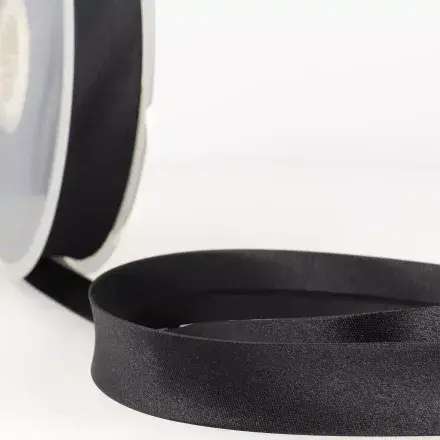 Satin Bias Binding Trim - 25m x 20mm - Black