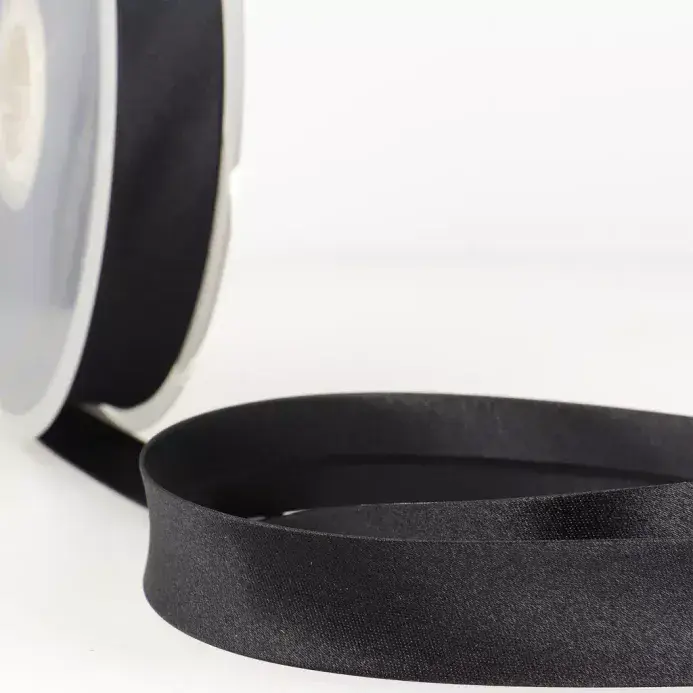 Satin Bias Binding | Black| 25m x 20mm | Dannells