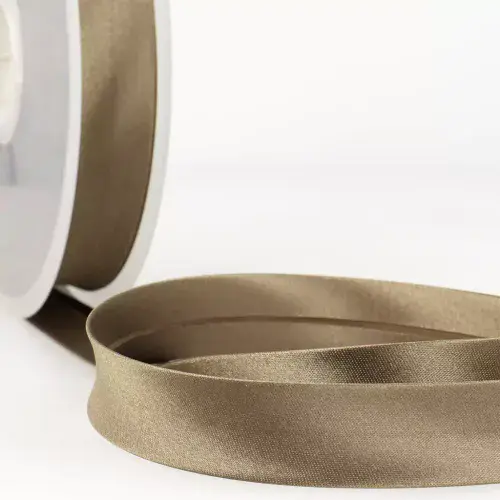Satin Bias Binding Trim - 25m x 20mm - Brown