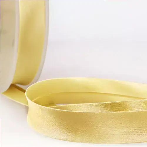 Satin Bias Binding Trim - 25m x 20mm - Straw Yellow