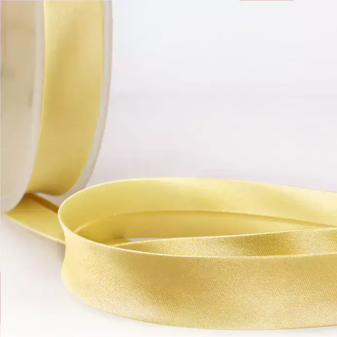 Satin Bias Binding | Straw Yellow | 25m x 20mm | Dannells