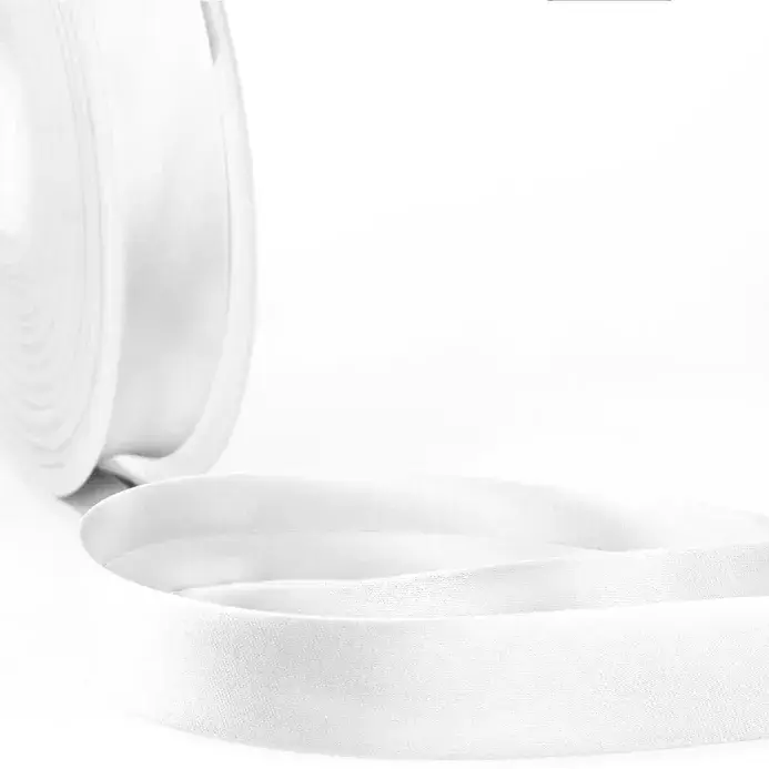 Satin Bias Binding | White | 25m x 20mm | Dannells