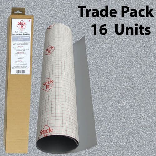 Self-Adhesive Lampshade Vinyl Metallic Embossed -Silver-1460mm x 500mm - Trade Pack 16 Units