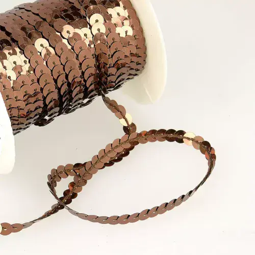Sequin Braid Trim - Bronze 45m x 6mm