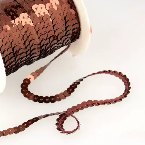 Sequin Braid Trim - Dark Red 45m x 6mm