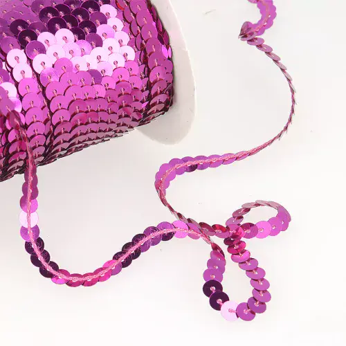 Sequin Braid Trim - Hot Pink 45m x 6mm