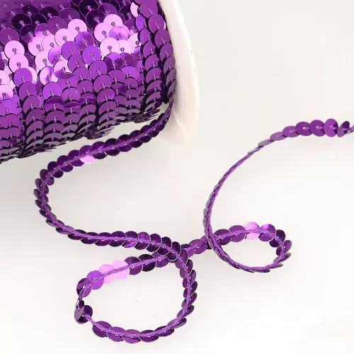 Sequin Braid Trim - Purple 45m x 6mm