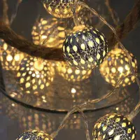 Silver Metal 25mm Ball 10 LED Fairy Lights | Dannells