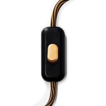 Single-pole In-line Black Switch With Copper Button