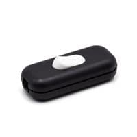 Single-pole In-line Black Switch With White Button