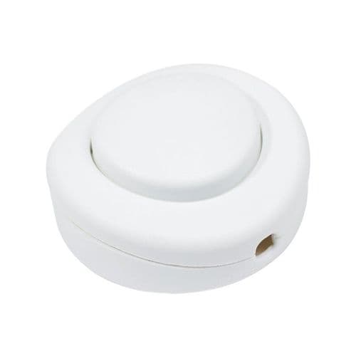 Single Pole in-line Foot Light Switch - White
