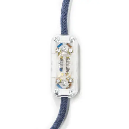 Single Pole In-Line Switch With Earth Terminal - Transparent