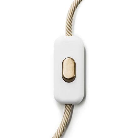 Single Pole In-line White Switch With Bronze Button