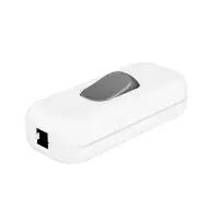 Single Pole In-line White  Switch With Titanium Button