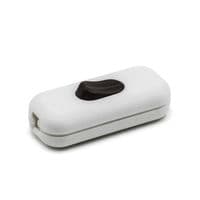 Single Pole In-line White  Switch With Wenge Wood Effect Button