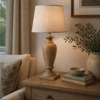 Sloan Roman Urn Table Lamp - Mango Wood - 570mm High