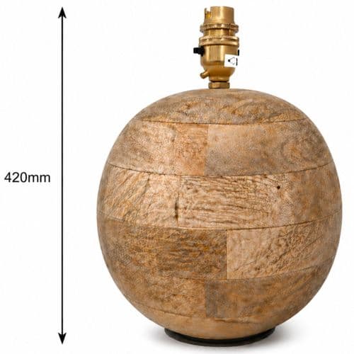 Sphere Table Lamp - Mango Wood - Large - 420mm High