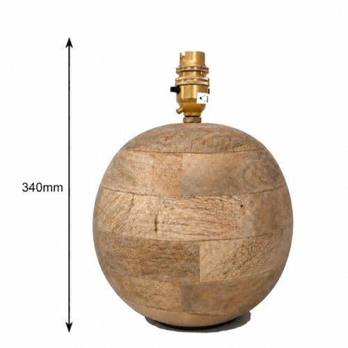 Sphere Table Lamp - Mango Wood - Medium - 340mm High