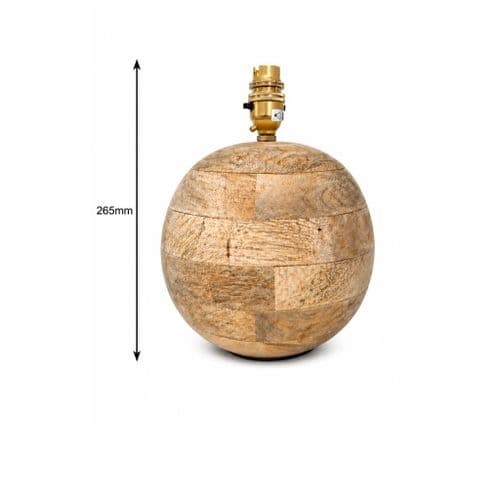 Sphere Table Lamp - Mango Wood - Small - 265mm High