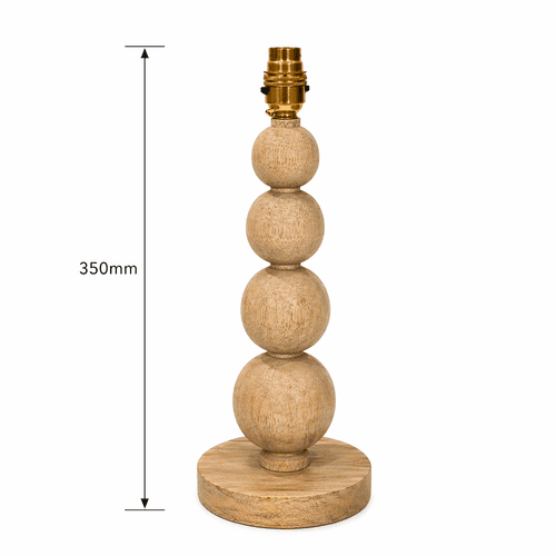 Stacked Sphere Table Lamp - Mango Wood - 350mm