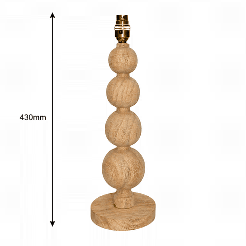 Stacked Sphere Table Lamp - Mango Wood - 430mm