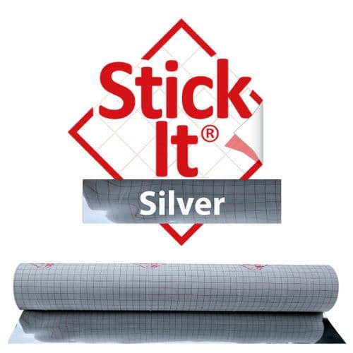 Stick-It ® Mirror Silver/Chrome with Protective Film Self-Adhesive Lampshade Material 134cm