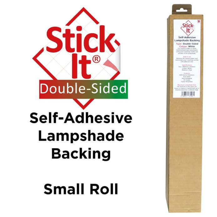 Stick-It ® Small Roll - Self-Adhesive Lampshade Vinyl Double Sided - White -1460mm x 500mm