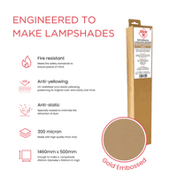 Stick-It ® Small Roll - Self-Adhesive Lampshade Vinyl Metallic Embossed - Gold -1460mm x 500mm
