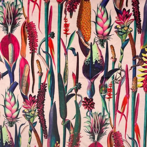 Supreme Printed Velvet - Botanical Baby Pink 148cm