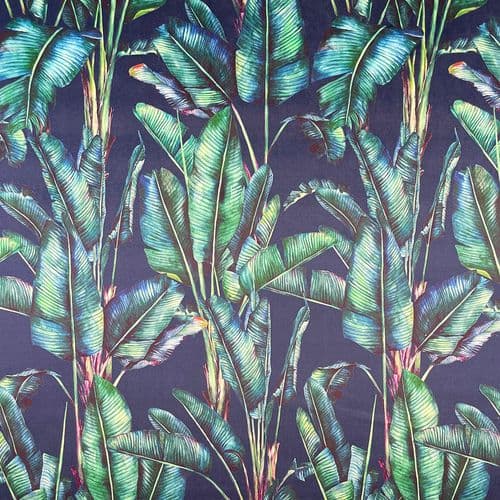 Supreme Printed Velvet - Paradise Navy 148cm