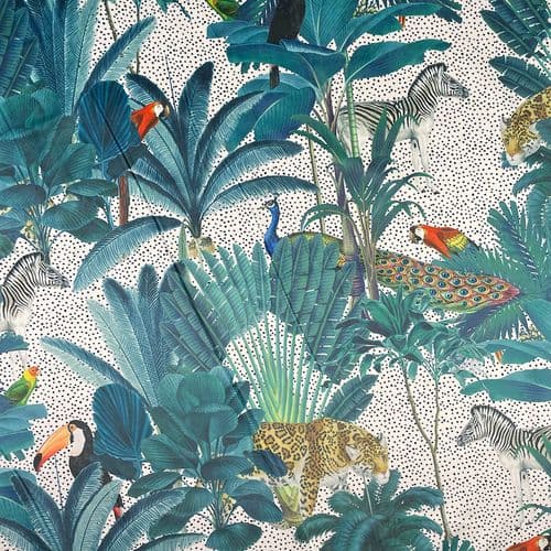 Supreme Printed Velvet - Royal Palm Natural 148cm ID: 5999